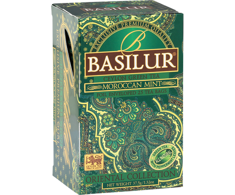 Basilur's Moroccan Green Tea- 25 Enveloped Tea bags