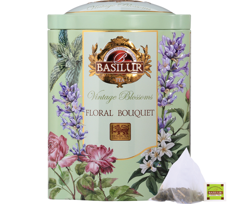 Vintage Blossoms Floral Bouquet - Green Tea - 20 Luxury Pyramid Tea Bags