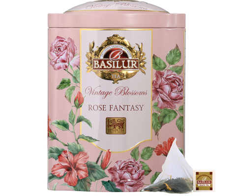 Vintage Blossoms Rose Fantasy - Green Tea - 20 Luxury Pyramid Tea Bags