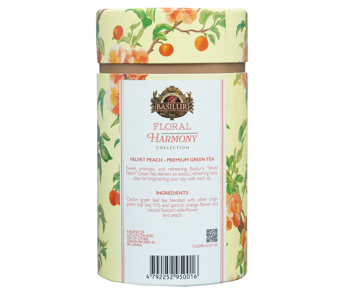 Floral Harmony Velvet Peach – 75g Loose Leaf - Paper Canister