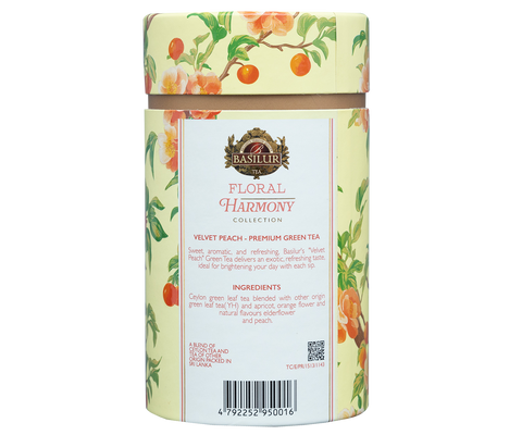 Floral Harmony Velvet Peach – 75g Loose Leaf - Paper Canister