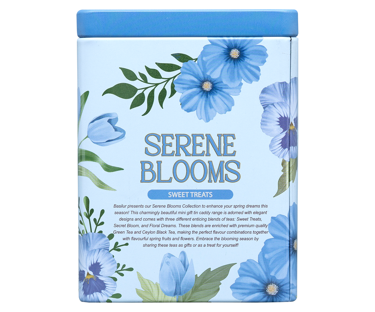 Basilur Serene Blooms Luxury Tin Caddy - Sweet Treats- 75G Loose Leaf