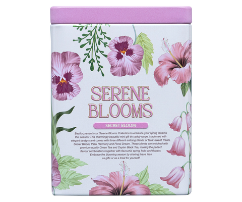 Basilur Serene Blooms Luxury Tin Caddy - Secret Bloom - 75G Loose Leaf