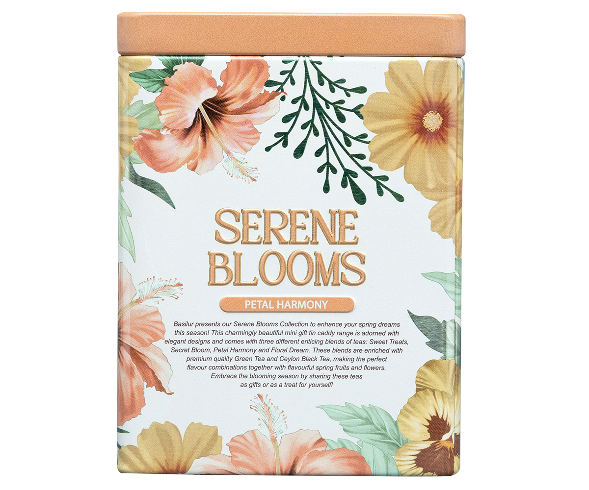 Basilur Serene Blooms Luxury Tin Caddy - Petal Harmony - 75G Loose Leaf