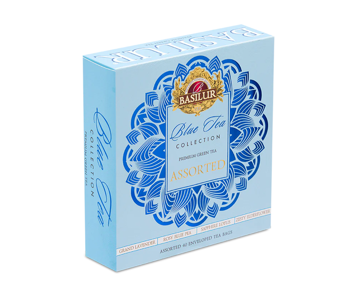 Basilur Blue tea - 4 Flavours - 40 Enveloped Tea Bags