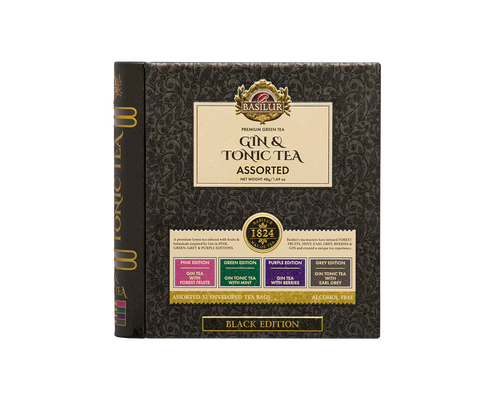 Gin & Tonic Tea- Black Limited Edition -32 Enveloped Tea Bags - 4 Flavours