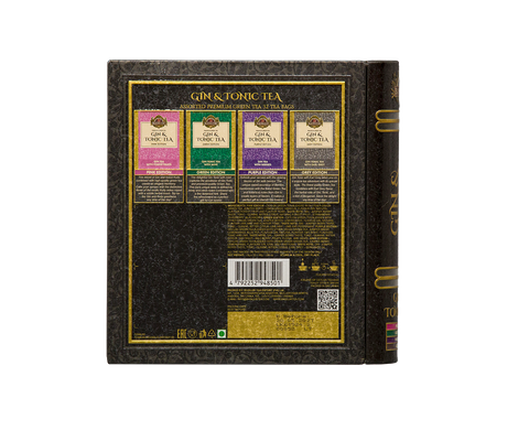 Gin & Tonic Tea- Black Limited Edition -32 Enveloped Tea Bags - 4 Flavours