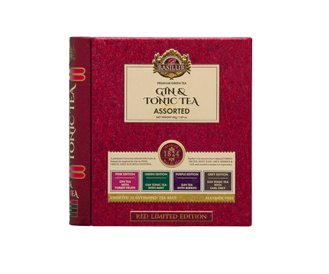 Gin & Tonic Tea- Red Limited Edition - 32 Enveloped Tea Bags - 4 Flavours