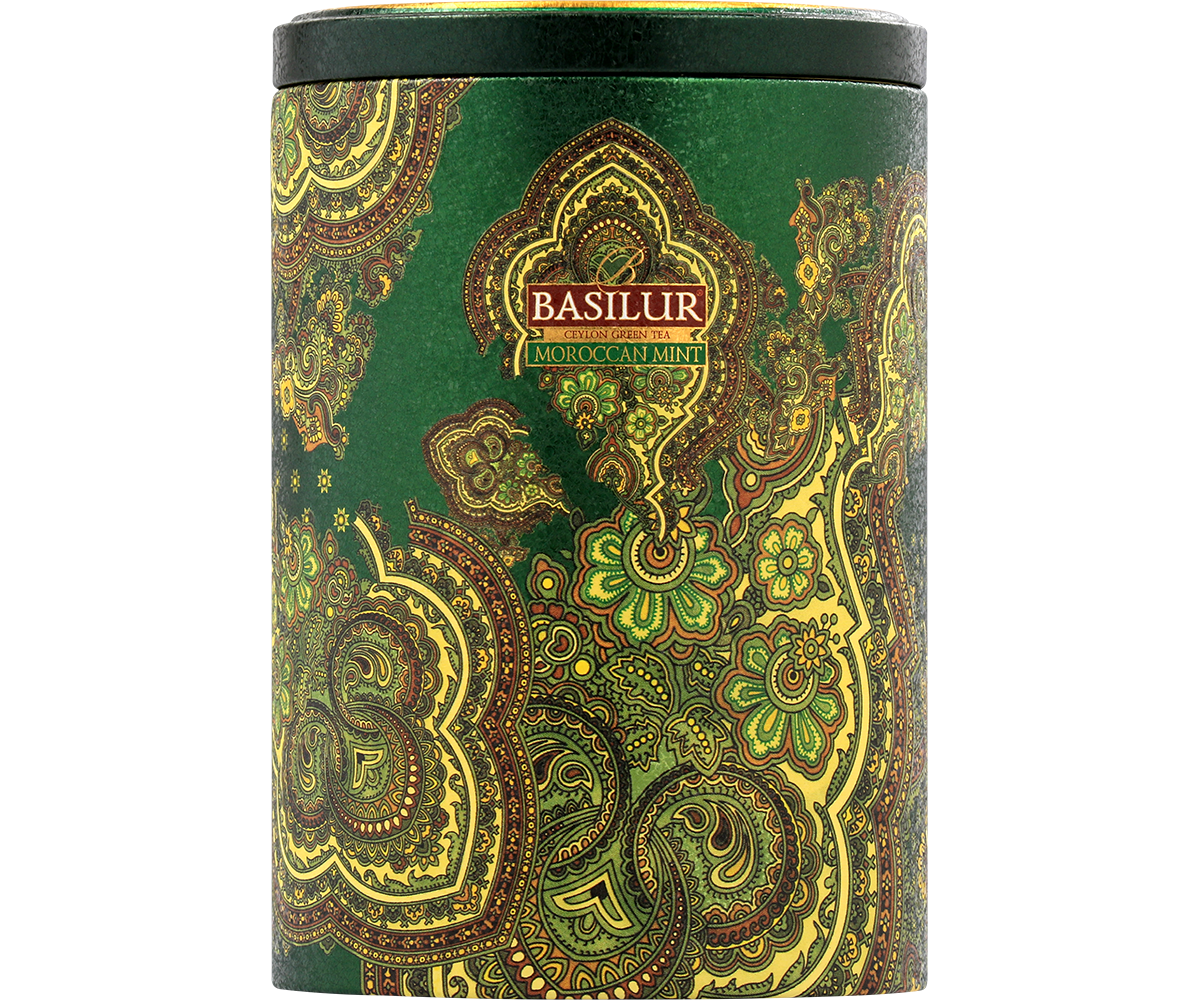 Basilur's Moroccan Mint Green Tea - 100g Loose Leaf Tin Caddy