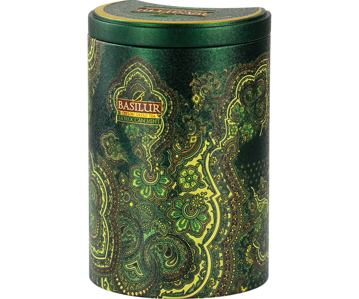 Basilur's Moroccan Mint Green Tea - 100g Loose Leaf Tin Caddy