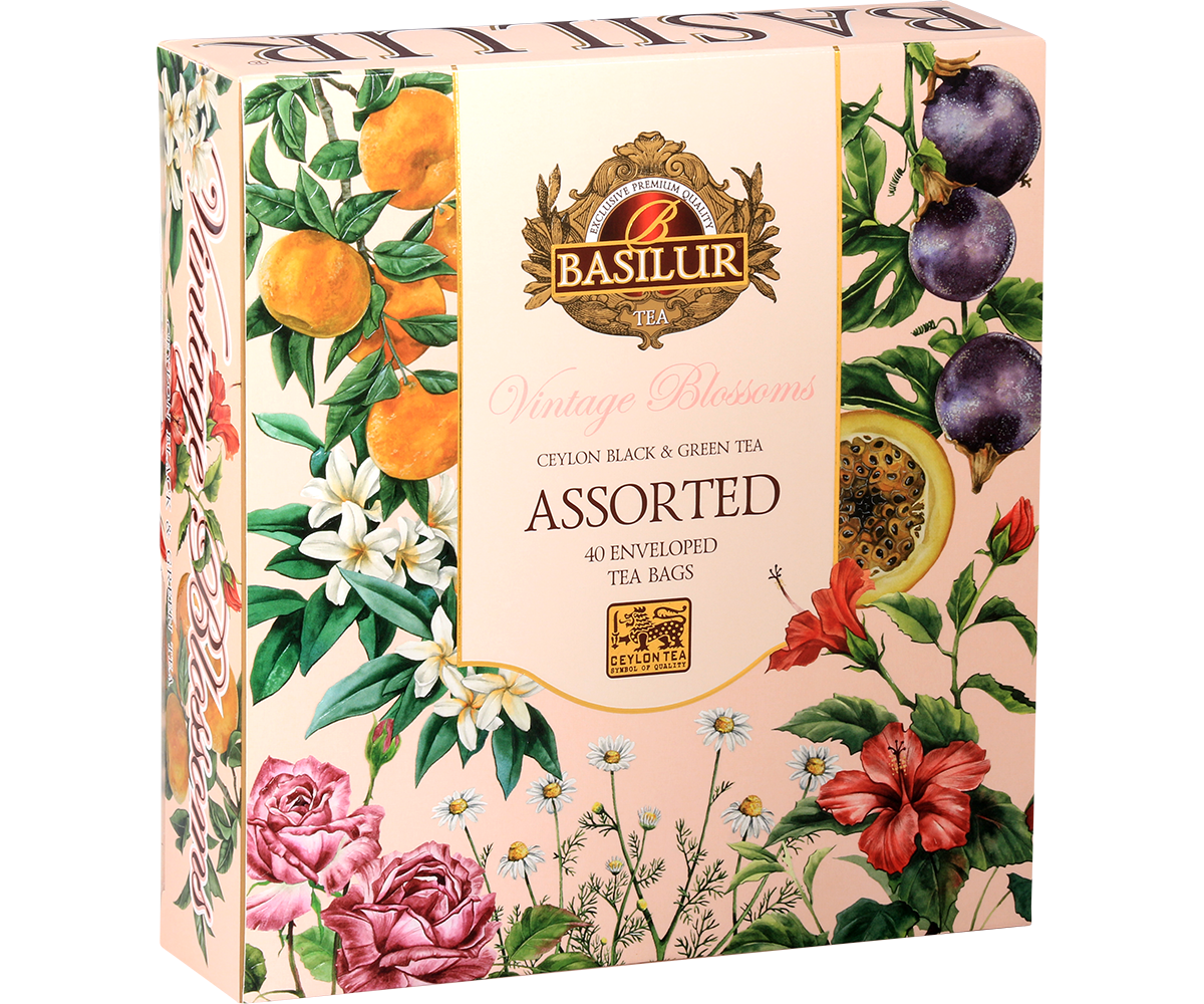 Vintage Blossoms - 40 Enveloped Tea Bags - 4 Flavours