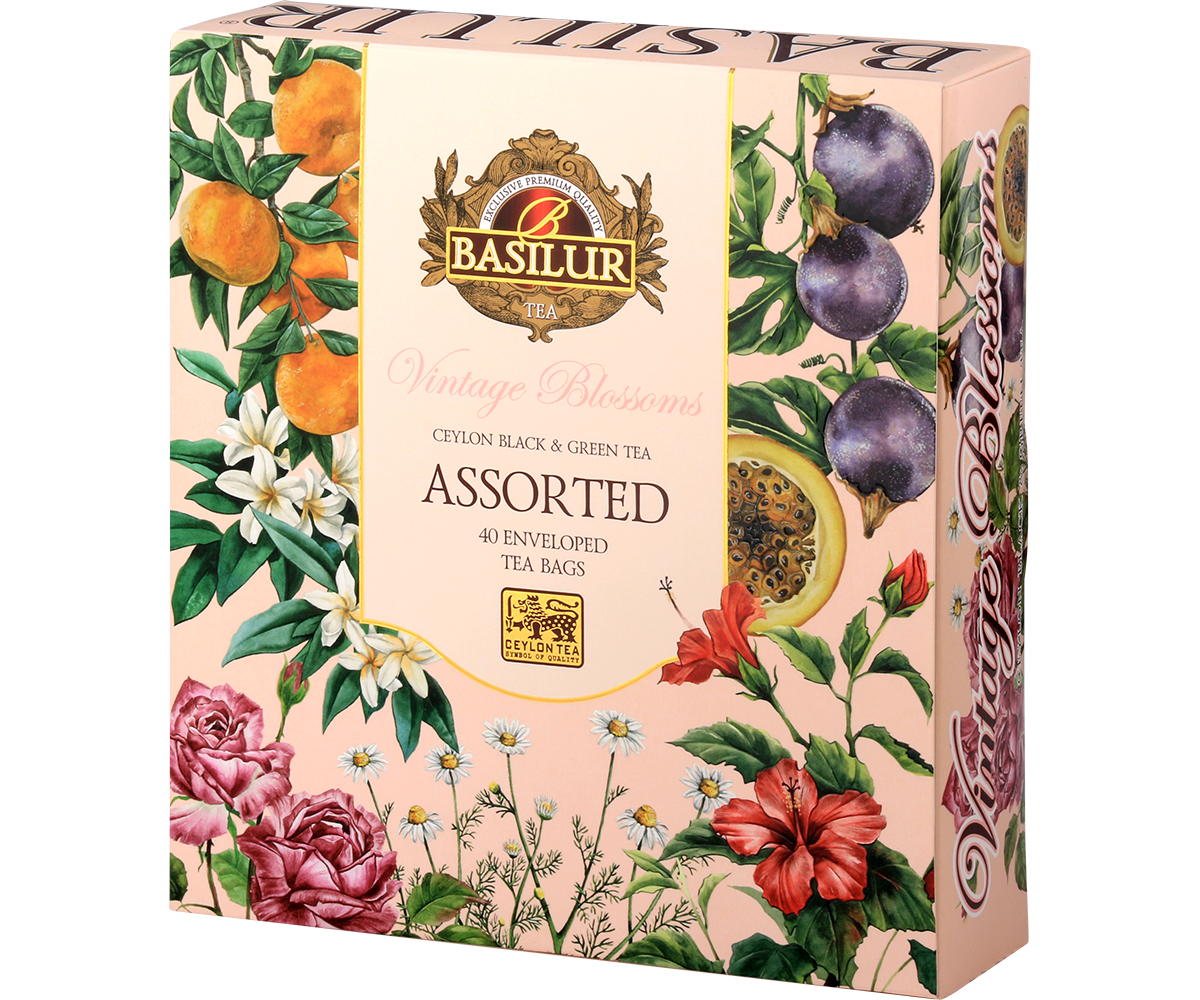 Vintage Blossoms - 40 Enveloped Tea Bags - 4 Flavours