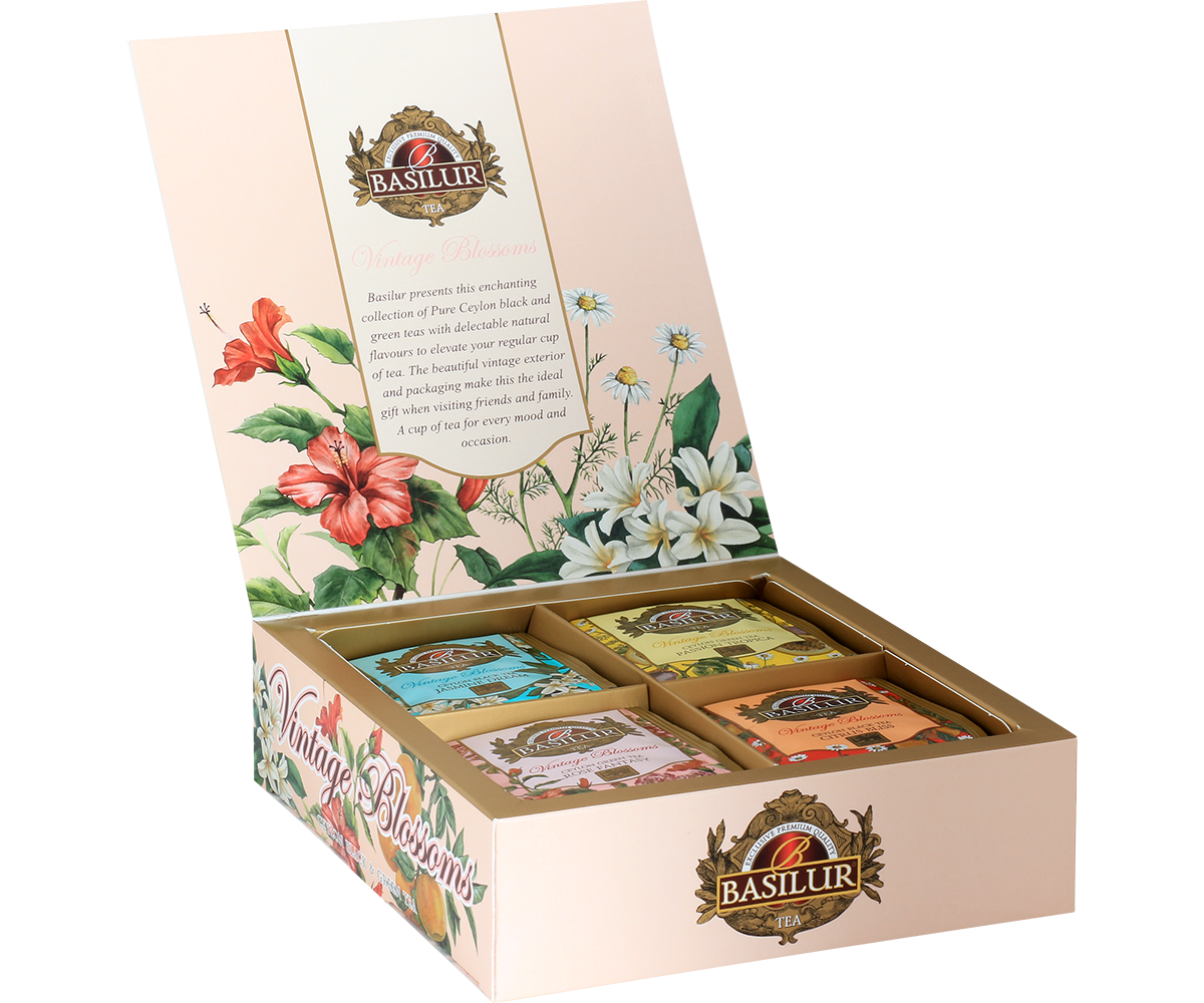 Vintage Blossoms - 40 Enveloped Tea Bags - 4 Flavours